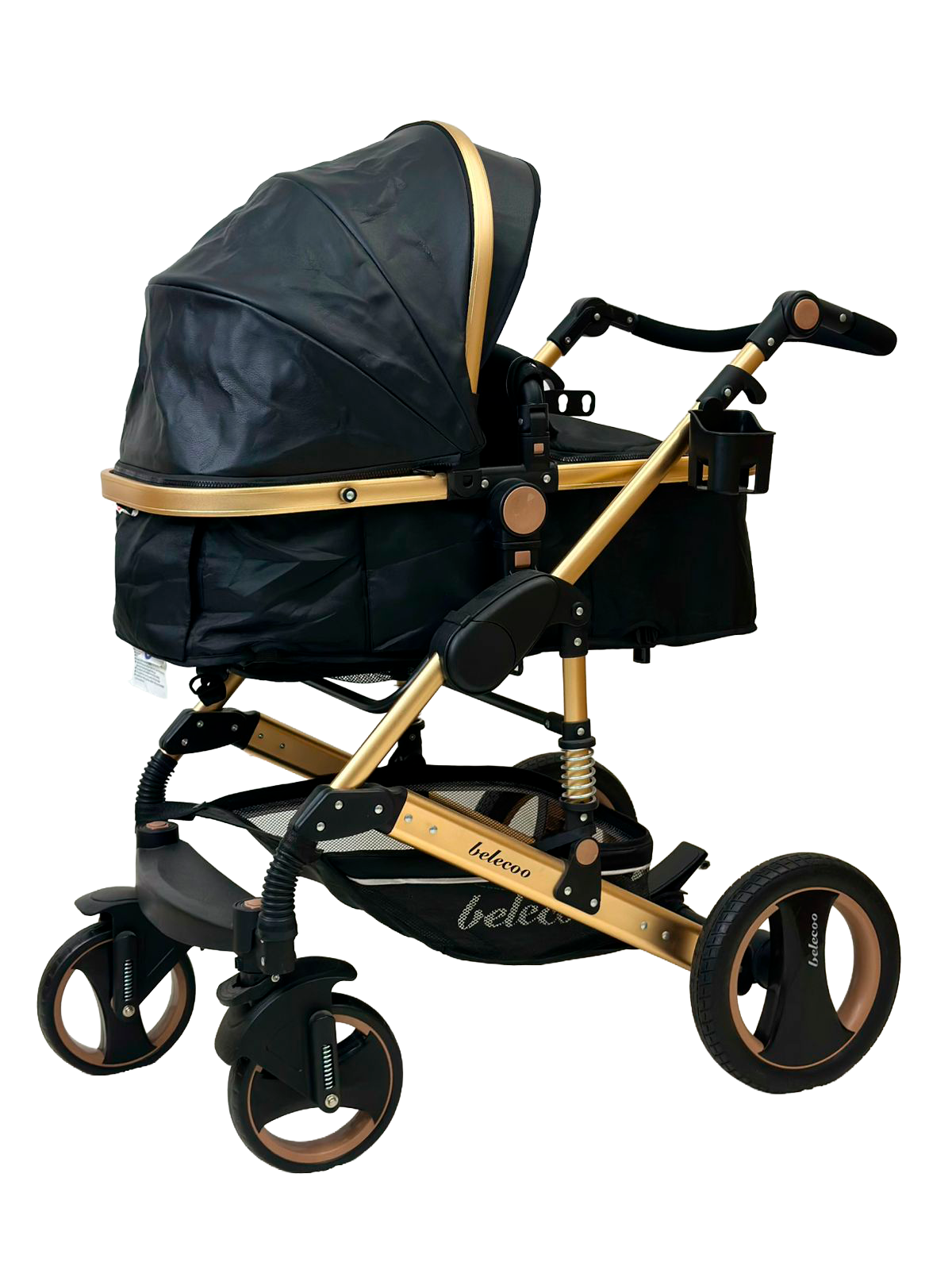 CARRINHO CB Q3 PU PRETO C/BEBE