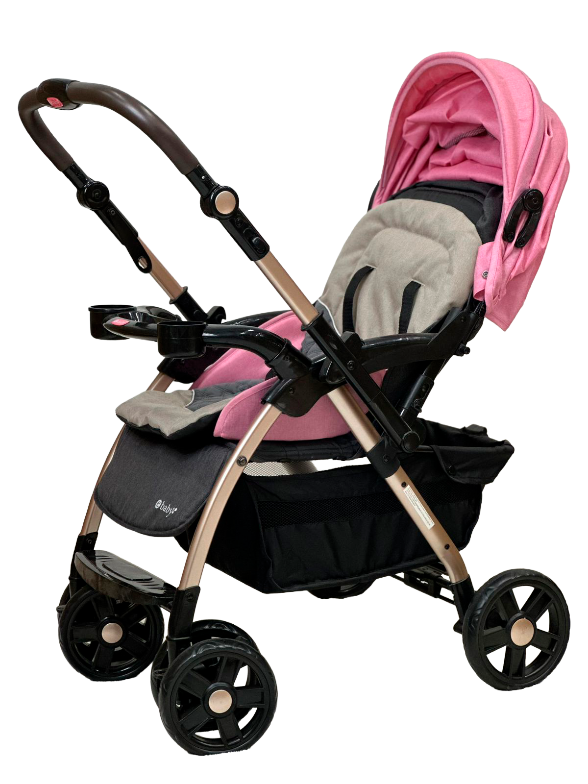 CARRINHO DE BEBE EBABY 1092 ROSA
