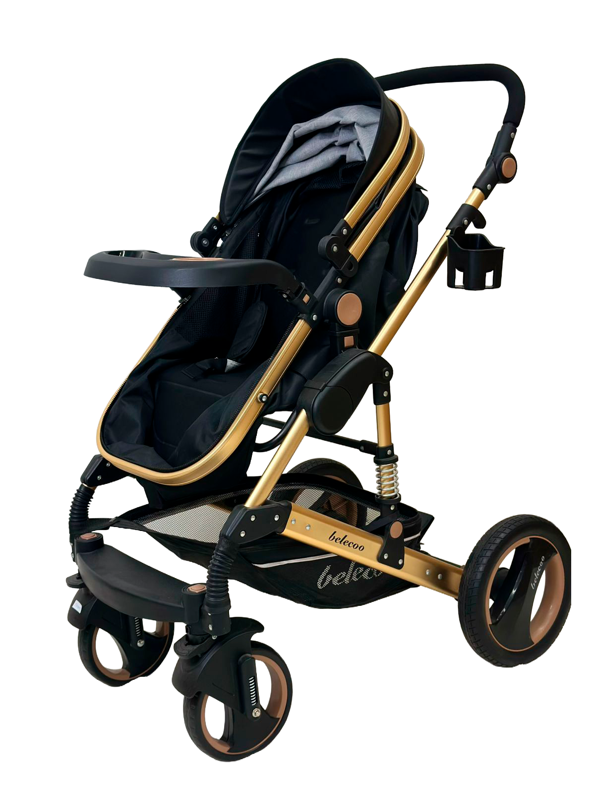 CARRINHO CB Q3 PU PRETO C/BEBE